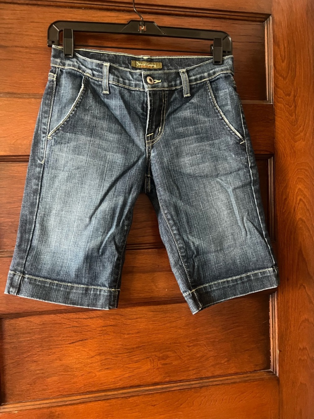 David Kahn Dark Blue Washed Denim Jean Shorts